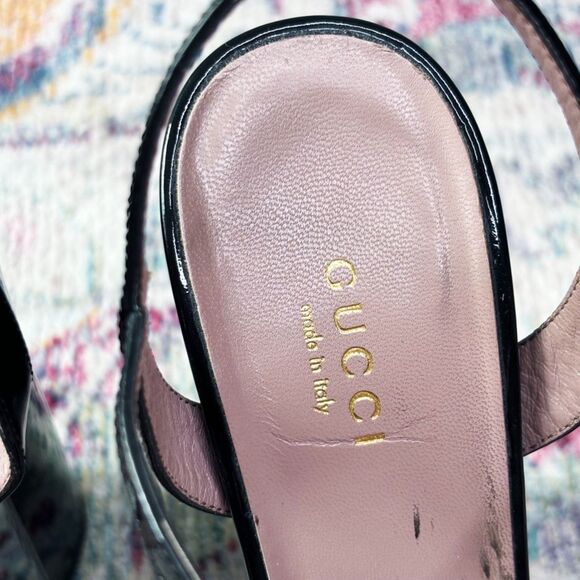 Gucci Patent Leather Claudie Platform Sandals - Picture 9 of 11